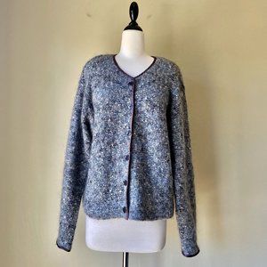 Vintage Mohair Mixed Knit Gray Granny Core Cardigan